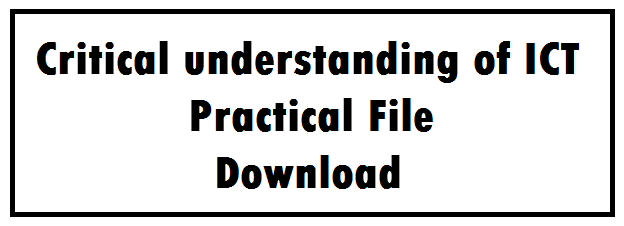 Critical understanding of ICT practical File