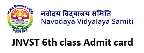 jnvst 6th class admit card