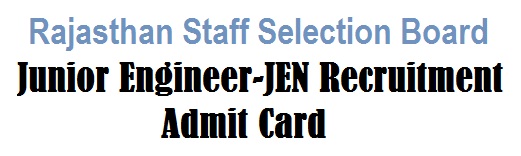 rsmssb rajasthan jen admit card 2022