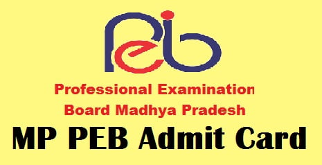 Madhya Pradesh PEB MP Admit Card