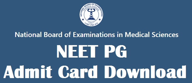 NEET PG Exam Admit card