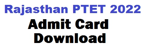 Rajasthan PTET admit card