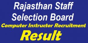 Rajasthan Computer Instructor Result