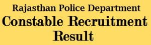 Rajasthan Police constable result