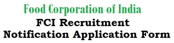 fci recruitment notification application form