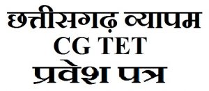 छत्तीसगढ़ सीजी व्यापम सीजी टेट CGTET प्रवेश पत्र