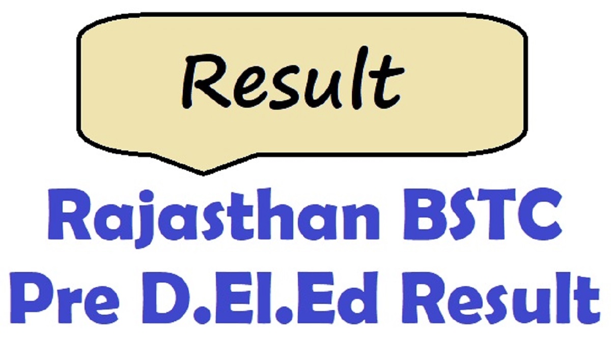 Rajasthan BSTC Pre D.El.Ed Result