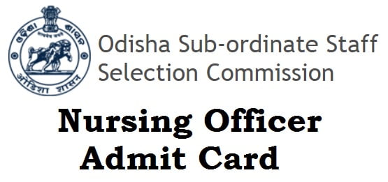 osssc nursing officer admit card