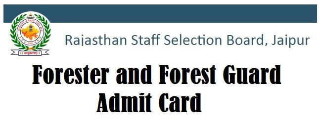 rsmssb Forester and Forest Guard Admit Card