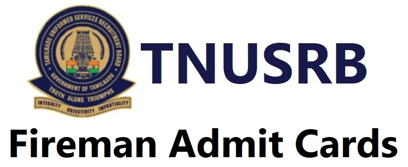 tnusrb fireman admit card