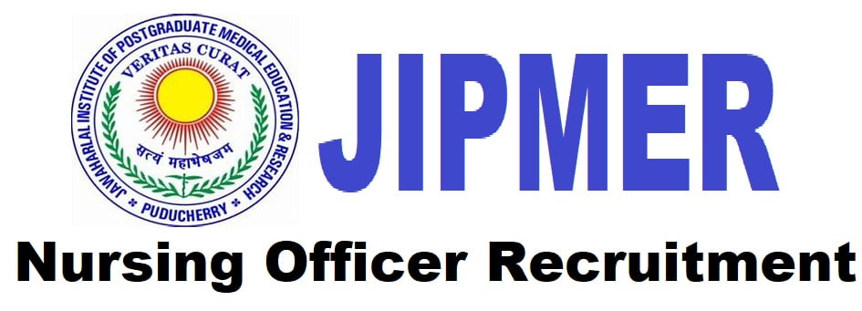 jipmer nursing officer recruitment application form