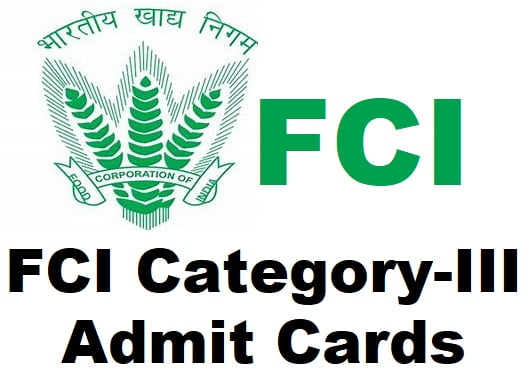 fci cxategory 3 admit card