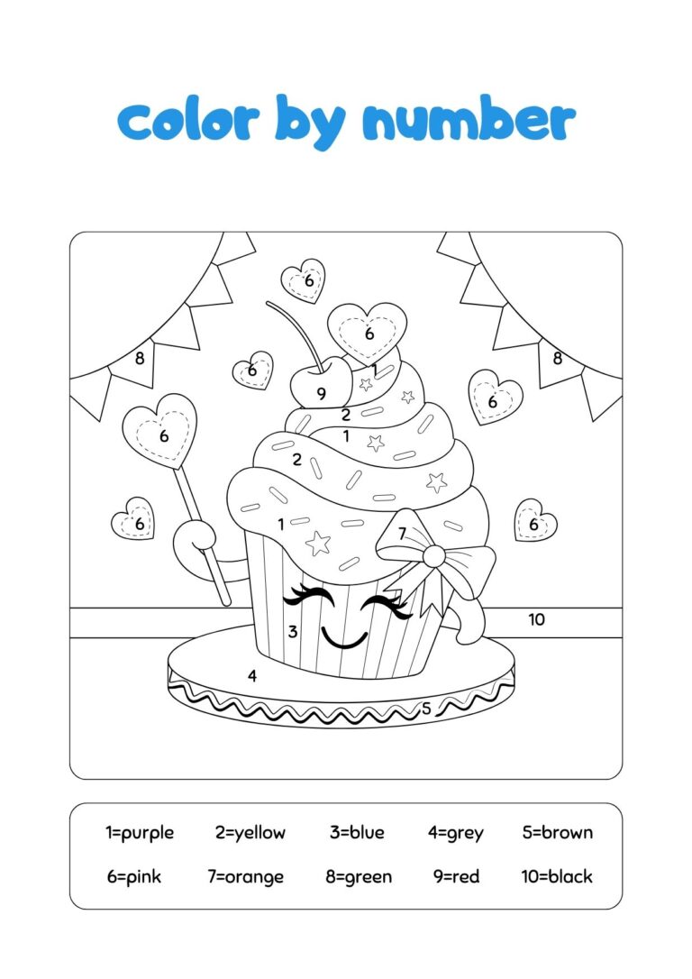Color By Number coloring pages for Kids - Free Printable Download in ...