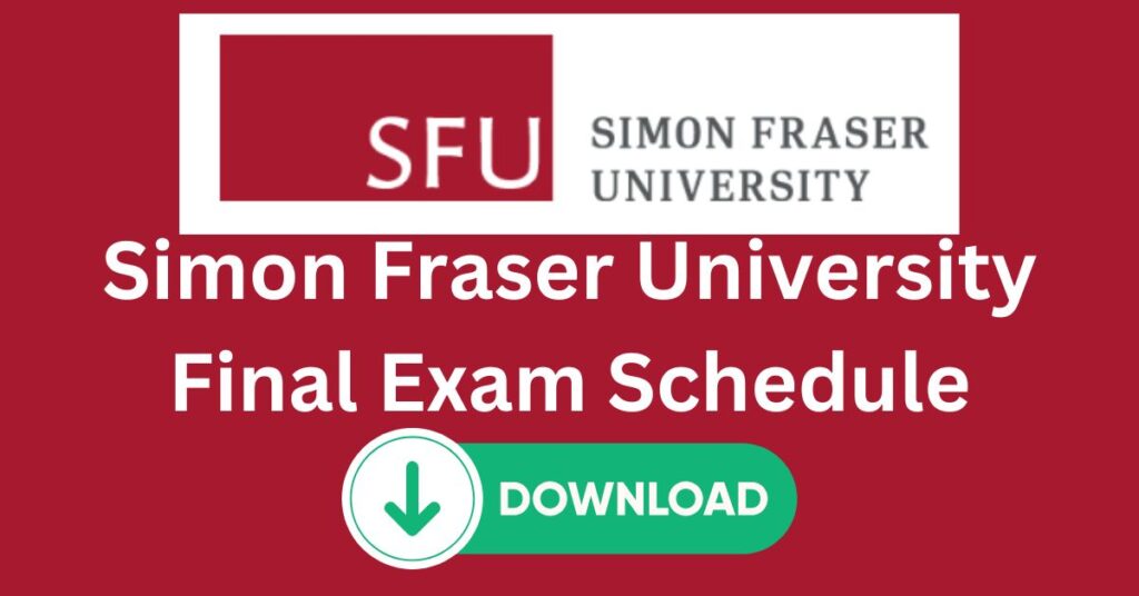 SFU Final Exam Schedule