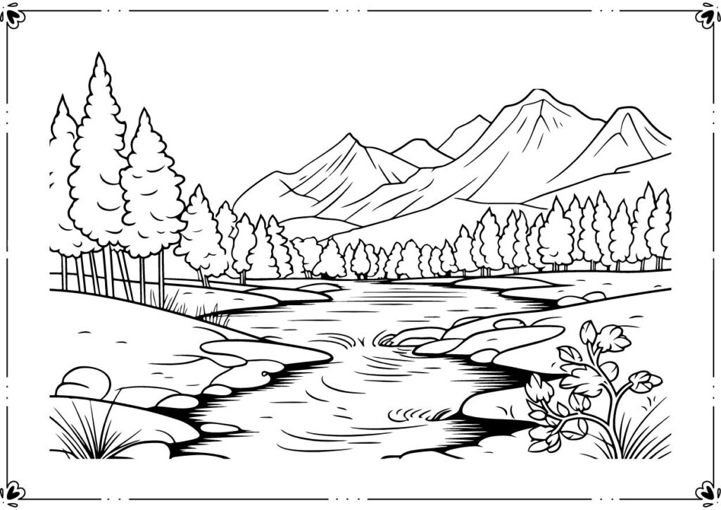 Nature Scenes Coloring Pages