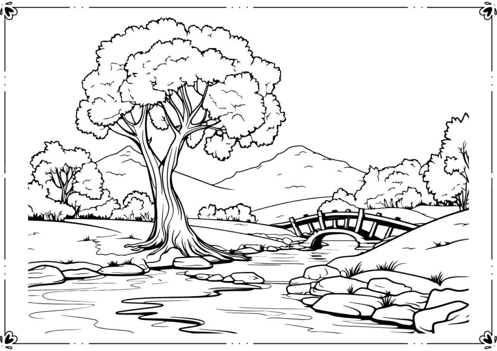 Nature Scenes Coloring Pages
