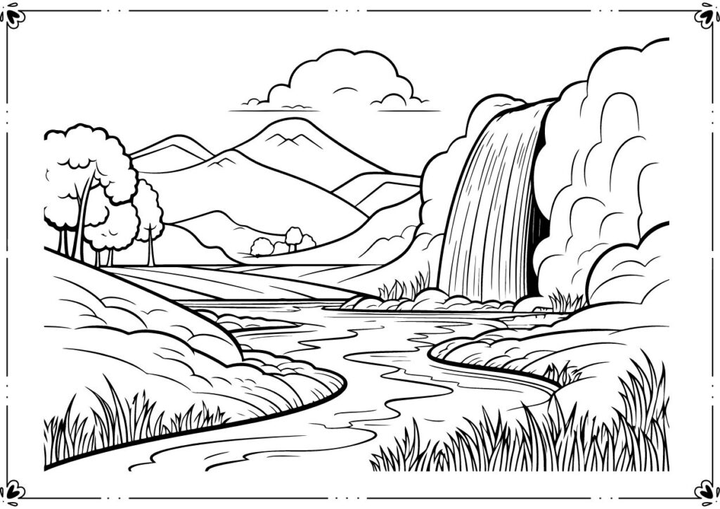 Nature Scenes Coloring Pages