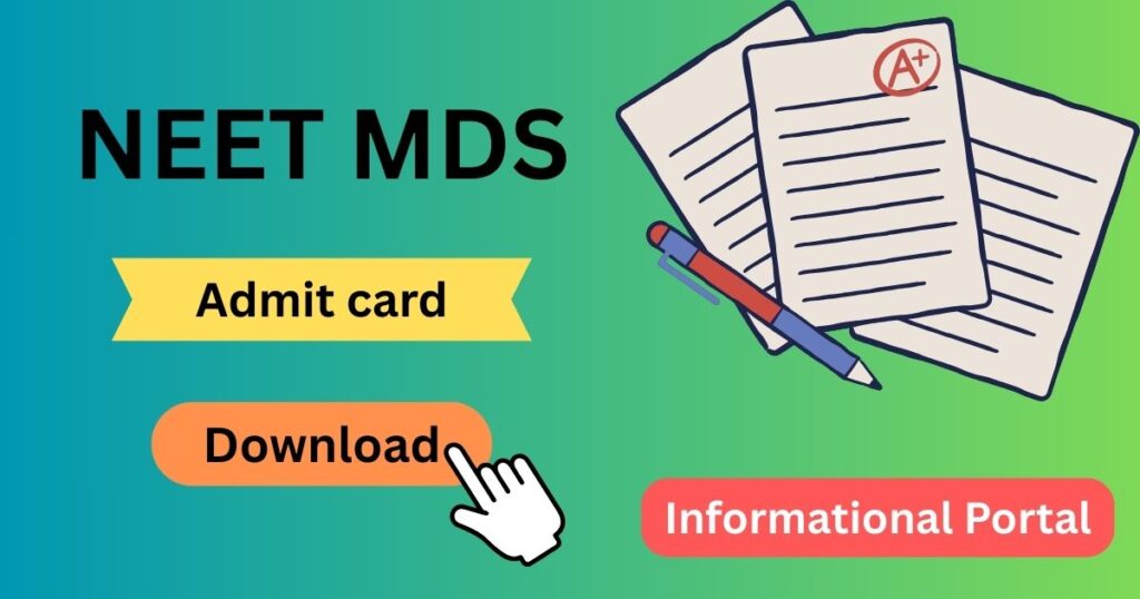 neet mds admit card